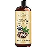 Handcraft Blends Organic Castor Oil - 355 ml - 100% Pure and Natural - Premium Grade Carrier Oil for Hair, Eyelashes and Eyeb
