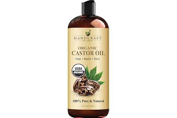 Handcraft Blends Organic Castor Oil - 355 ml - 100% Pure and Natural - Premium Grade Carrier Oil for Hair, Eyelashes and Eyeb