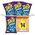 Takis Blue Heat 14 ct, 9.9 oz Sharing Size Case, Hot Chili Pepper Flavored Extreme Spicy Rolled Tortilla Chips