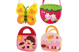 YOHELLY 4 pcs Sewing kit for Kids, Preschool Educational Toys Kids Sewing Kits Ages 2-8, Toddler Arts and Crafts for Kids Ages 1 2 3 4 5 6 Years Old, Preschool Educational Toys Sewing Kit for Kids