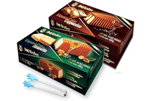 TASTY KITCHEN Combo Pack Schlunder Liquor Cakes 14 Oz. (400 G.) X 2 with Mini Silicone Tongs (Amaretto & Cappuccino)
