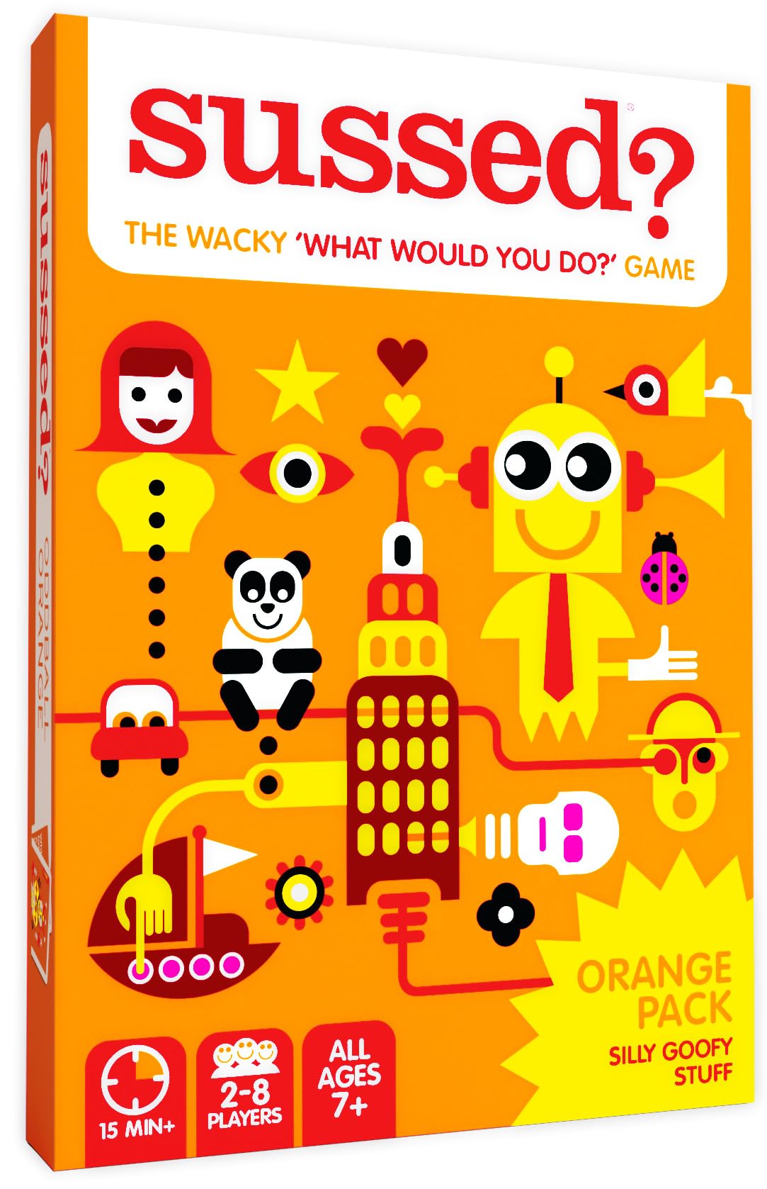 SUSSED Wacky ‘What Would You Do?’ Social Card Game - Fun Travel Game, Easy to Play - Family Car Activity - For Kids Ages 7 and Up - Easter Gift - Orange Pack
