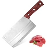 TJ POP Chinese Chef Cleaver, 7.5 Inch Stainless Steel Knife with Ergonomic Handle, Ultra Sharp Kitchen Knife for Home and Restaurant