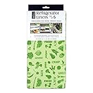 Kitchen Millennium DII Non Adhesive Cut to Fit Machine Washable Fridge Liner For Drawers, Bins, Trays, Protect Produce, Set of 6, 12 x 24 - Green