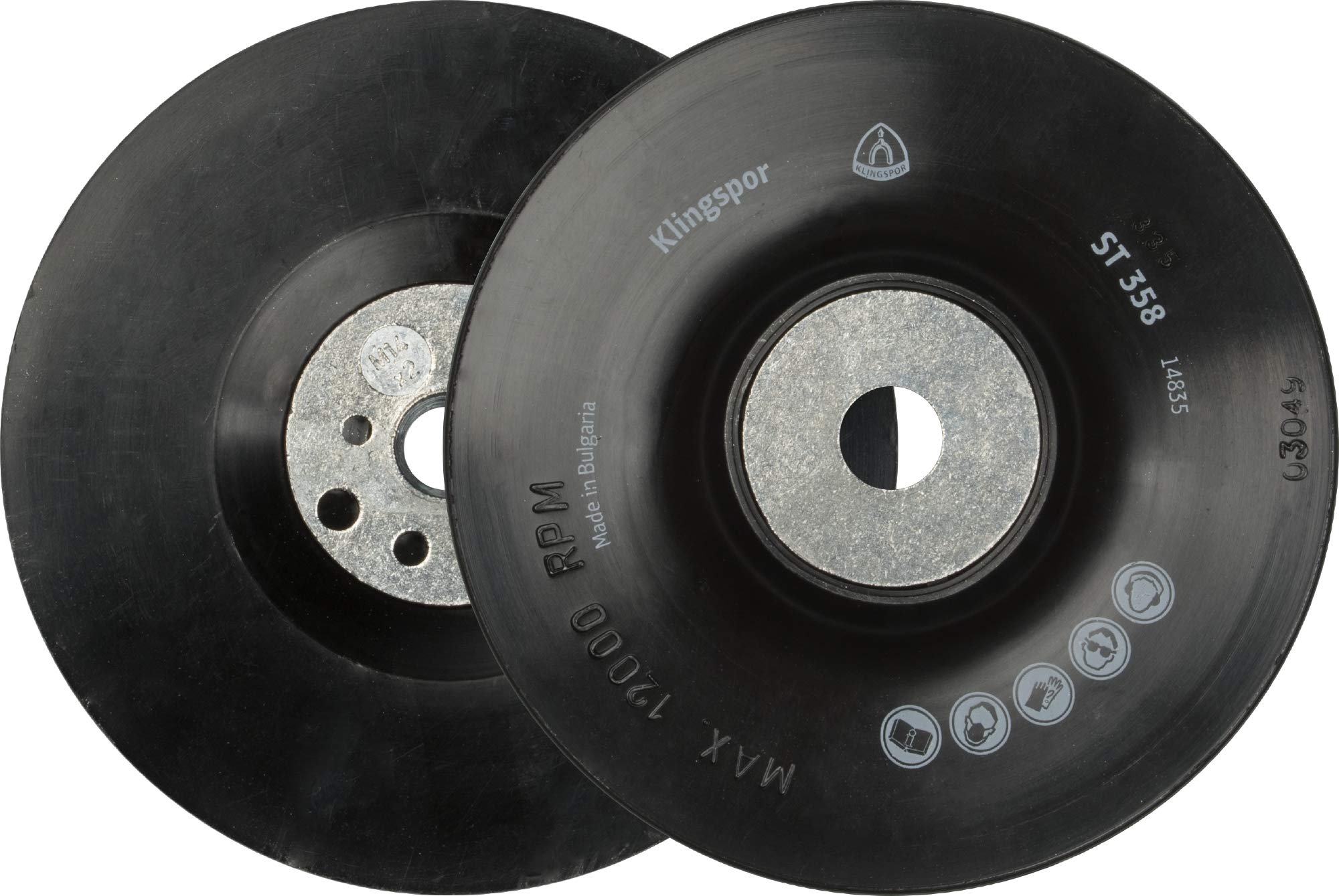 Klingspor 14835 "ST 358" Backing Pad For Fibre Discs, Black, 180 mm/M14