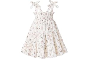 HAPPYMA Toddler Girl Summer Dress Boho Floral Sleeveless Dresses Girls Beach Princess Sundress Baby Outfits