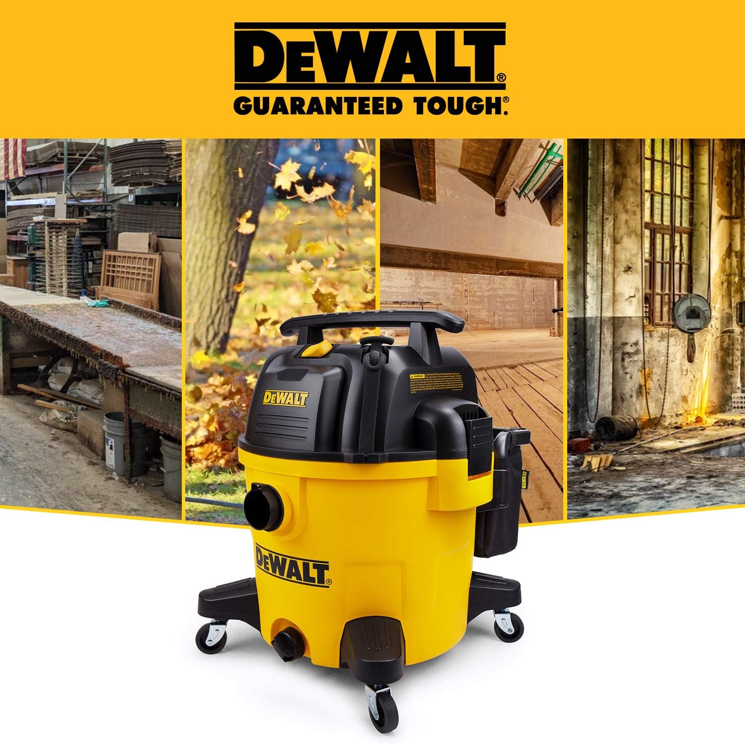 DeWALT DXV10P 10 gallon Quiet Poly Wet Dry Vacuum Yellow - - 