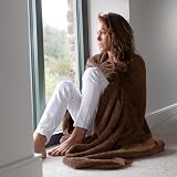 Snug Rug Sherpa Fleece Throw Blanket 127x178cm Chocolate Brown view 9