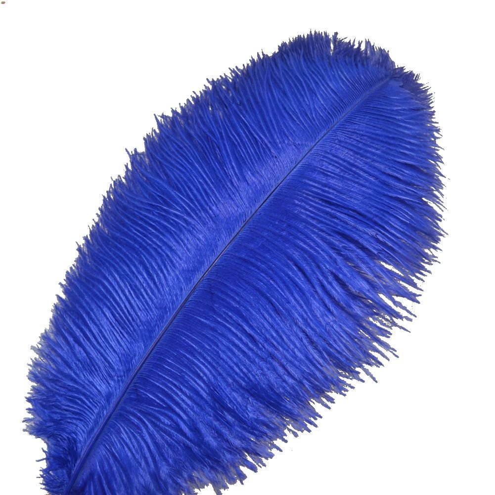 Sowder 10pcs Ostrich Feathers 12-14inch(30-35cm) for Home Wedding Decoration(Royal Blue) — image 1