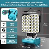 FYJUL Cordless LED Work Light for Makita 18V LXT Battery 48W 5400LM view 6