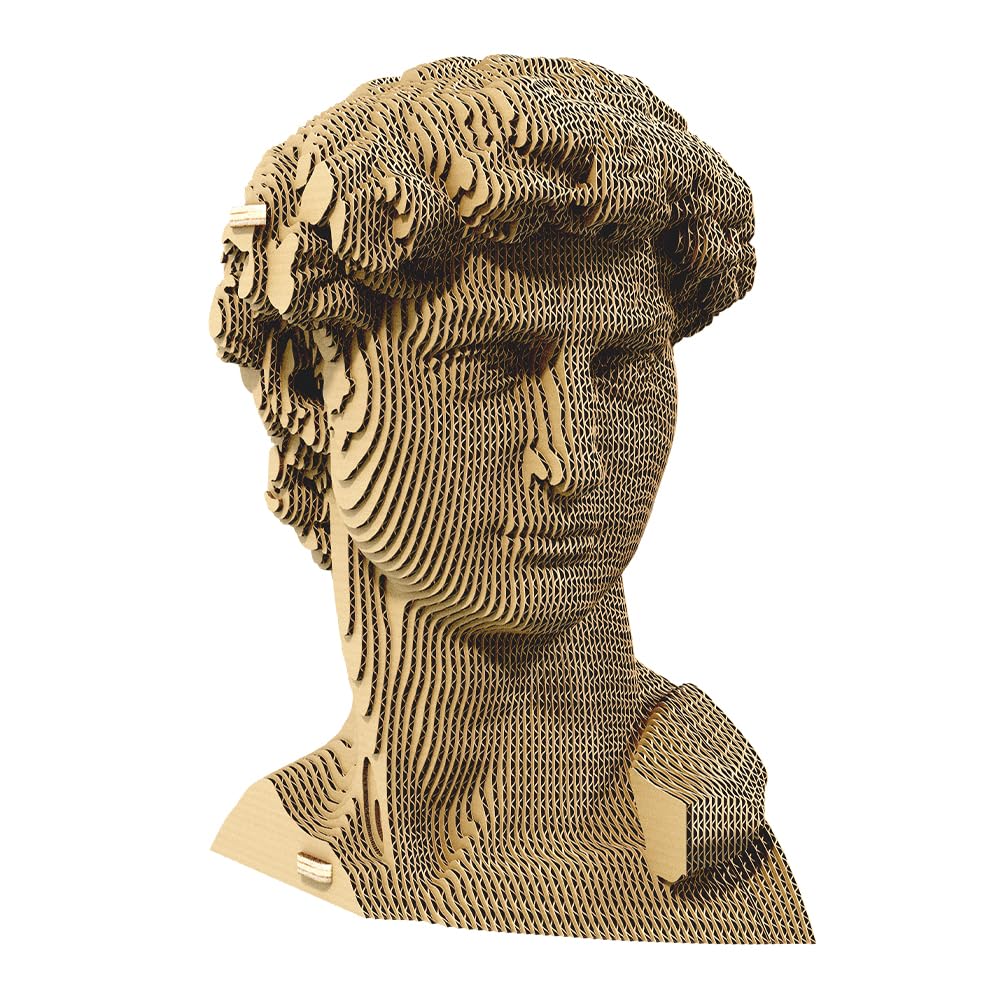 Cartonic 3D Puzzle Set - David - 3D Cardboard Puzzle - Cardboard Turns Into a Figure Embossed - All Ages - 94 Pieces Cardboard 3D Jigsaw Puzzle