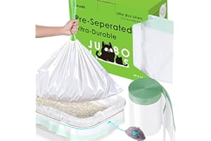 AWOHH 30 Count Cat Litter Box Liners, Drawstring Large/Jumbo Cat Litter Liner Bags For Litter Box, Heavy Duty Pre-Separated 36" x 16"