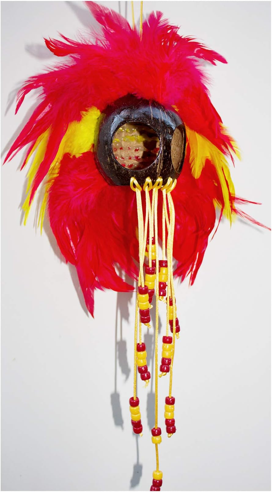 Large Hawaiian Warrior Ikaika Makaki'i Helmets (Red / Yellow)