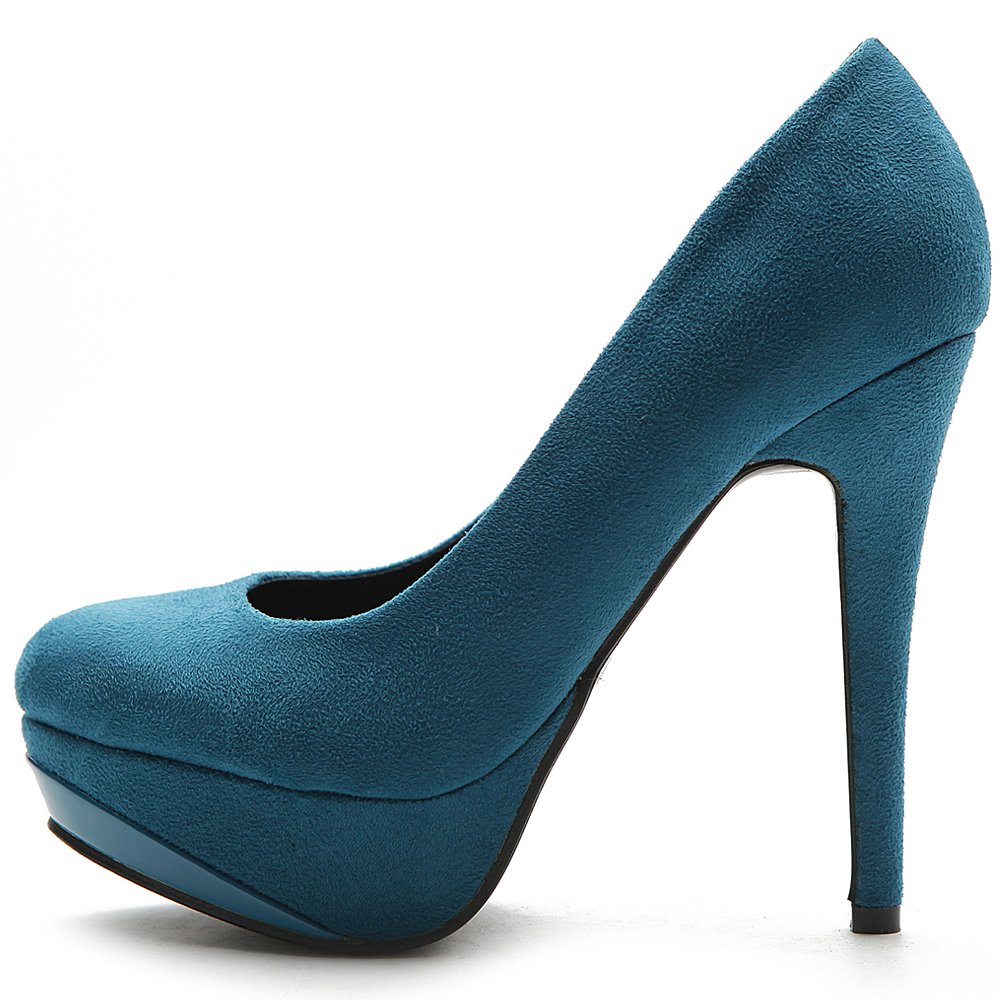 Ollio Women's Shoe Platform Faux Suede Classic High Heel Stiletto Multi Color Pump