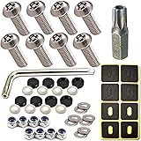 ZXFOOG License Plate Screws Anti Theft- 8 PC Button Head Torx M6 3/4" Stainless Steel Tamper Proof Machine Car Tag Bolt for L