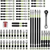 METOTY 52PCS impact screwdriver bit set-resistant magnetic mixed, includes various sizes and lengths, along with a magnetizer, extension rod, and wrench, to meet your work needs.