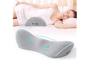 SEEKNOW Lumbar Support Pillow for Bed Lower Back Pillow for Sleeping Lumbar Pillow for Back Pain Relief Back Pillow for Sleeping Memory Foam Back Sleeper Pillows w/Removable Zipper Breathable Pillow Cover