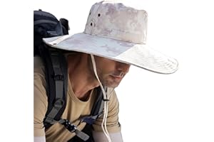 ULSTAR Wide Brim Sun Hat for Men Women, UV Protection Boonie Hat Cowboy Cap Water-Repellent Safari Hiking Fishing Bucket Hat