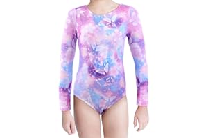 Kaylre Gymnastics Leotards for Girls Long Sleeve Kids Ballet Dance Wear Sparkle Unicorn Rainbow Fancy Mermaid Ribbons
