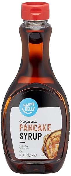 AMAZON BRAND – HAPPY BELLY PANCAKE SYRUP, ORIGINAL FLAVOR, 12 FL OZ