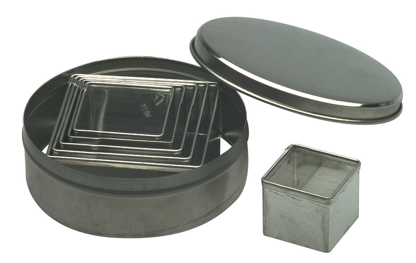 PIAZZA Set of 6 pastry cutters- Square - tin