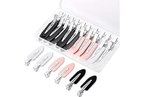 20 Pcs No Bend Hair Clips, No Crease Hair Clips Curl Pin Clips with Storage Box for Hairstyle Bangs Waves Makeup Application