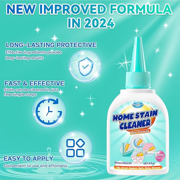 HOME REMOVER GEL, 8 FL OZ HOUSEHOLD WASHING MACHINE CLEANER FOR WASHING MACHINE, REFRIGERATOR STRIPS, CLEANER FOR TILES GROUT SEALANT BATHROOM SHOWER HOME KITCHEN SINKS CLEANING GROUT CLEANER