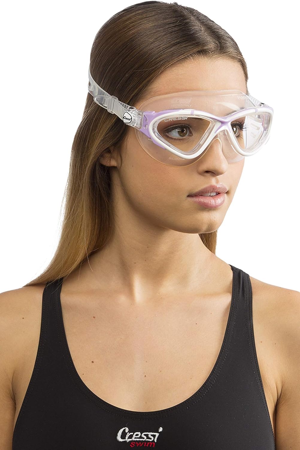 Cressi Planet Goggles Clear/Frame White Lilac - Premium Anti Fog Adult Swim Goggles Mask 100% Anti UV Clear/Frame White Lilac, One Size - Image 4