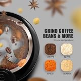 Aigostar Coffee Grinder Electric 200W Removable Lid Stainless Steel Blades view 3