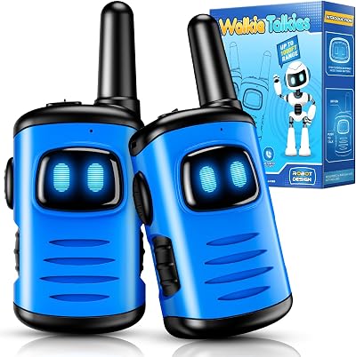 Veopoko 2PCS Kids Walkie Talkies 3-12 Yrs Robot Gift Outdoor Camping Garden Toy