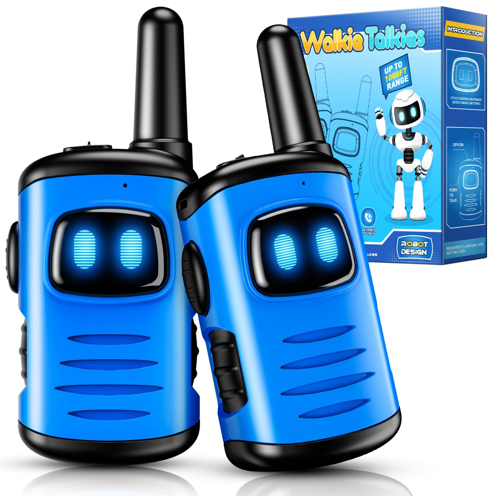 Veopoko 2 PCS Walkie Talkie for Kids 3-12, Gift for Boys 4-9 Years Old, Outdoor Activity Camping Garden