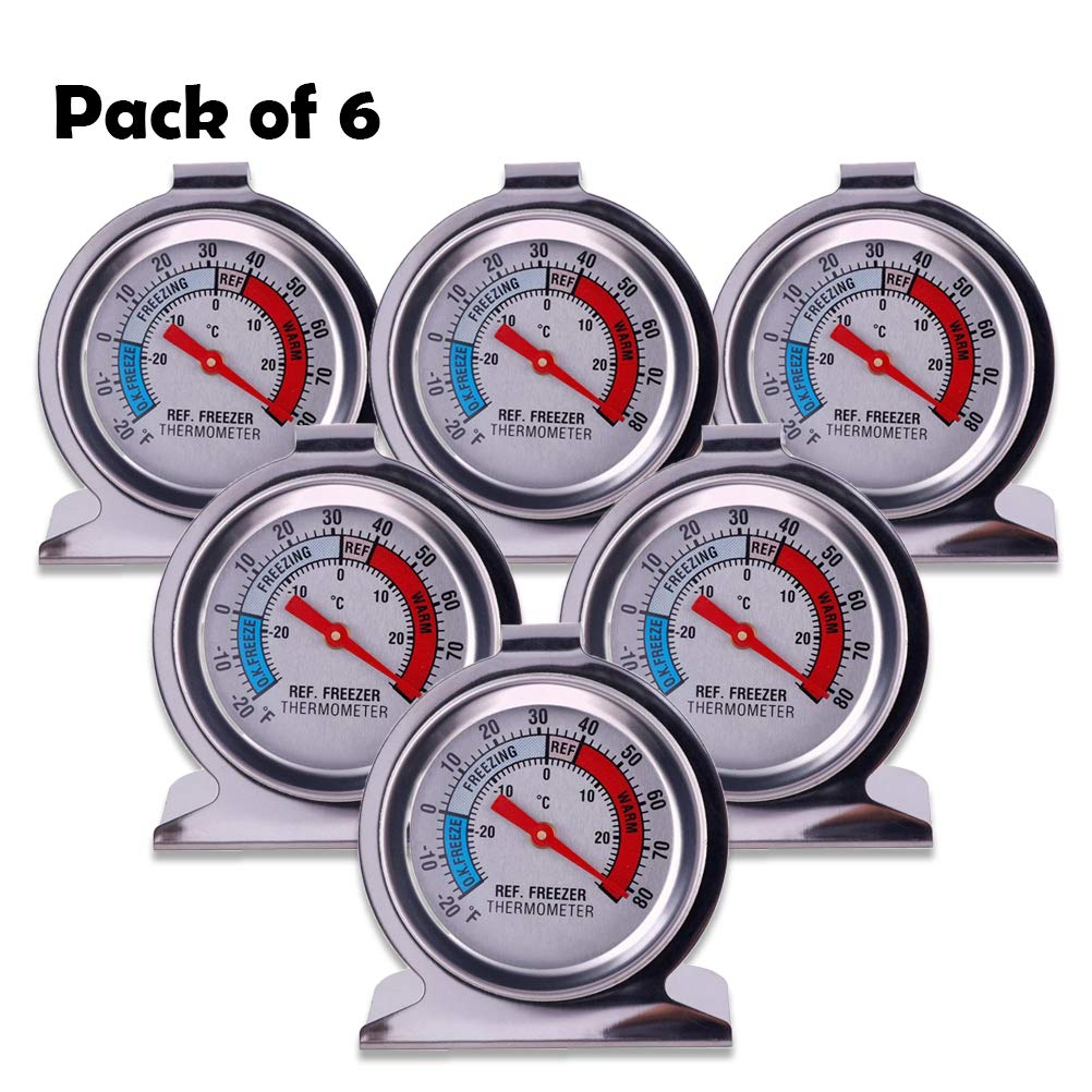 Best 6 Pack Refrigerator Freezer Thermometer Large Dial Thermometer