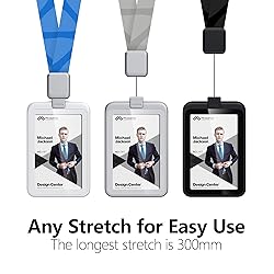 Phomo Self Retractable ID Badge Holders with