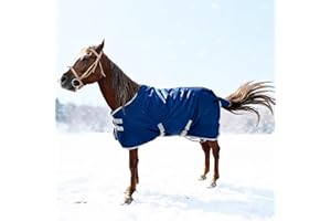 XUANNIAO 1200D Horse Blanket Winter Water Resistant 220g Warm Cotton Filling Liner 1200D Premium Turnout Horse Blanket,Medium Weight Blanket 78 inches,145cm Deep Blue