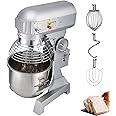 Happybuy 10Qt Commercial Food Mixer with Timing Function, Commercial Mixer 500W Stainless Steel Bowl Heavy Duty Electric Food