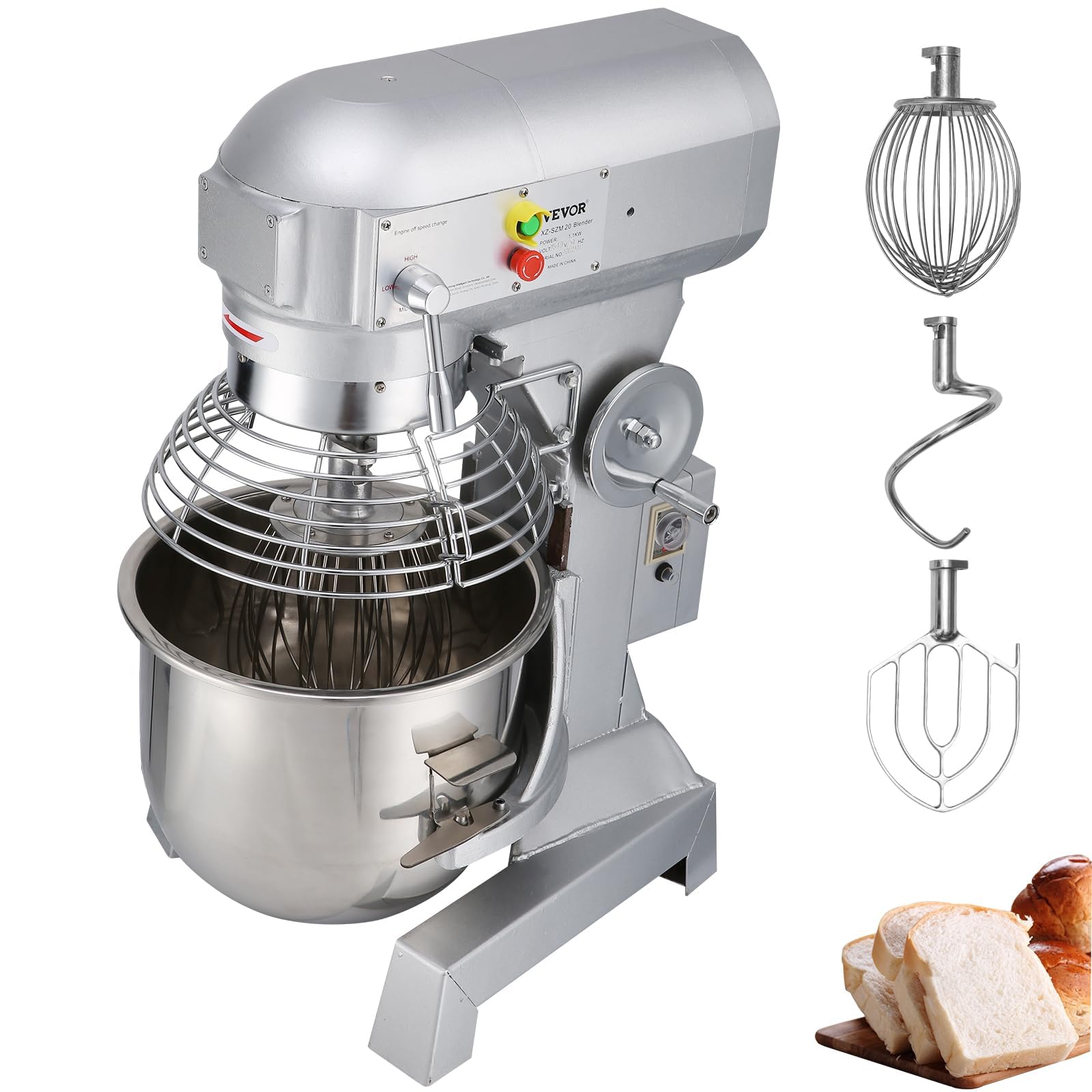 Photo 1 of **MISSING ACCESSORIES**Happybuy 10Qt Commercial Food Mixer with Timing Function? Commercial Mixer 500W Stainless Steel Bowl Heavy Duty Electric Food Mixer Commercial with 3 Speeds Adjustable, Perfect for Bakery Pizzeria