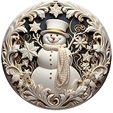 KLbyLe Christmas Ornament 2025 – 3.5 Inch Acrylic Round Snowman Decoration with Red Ribbon, Holiday Tree Ornament, Winter Home Décor & Xmas Gift for Family and Friends (Snowman)