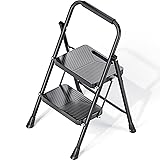 KINGRACK Folding 2 Step Ladder, Portable Ladder for