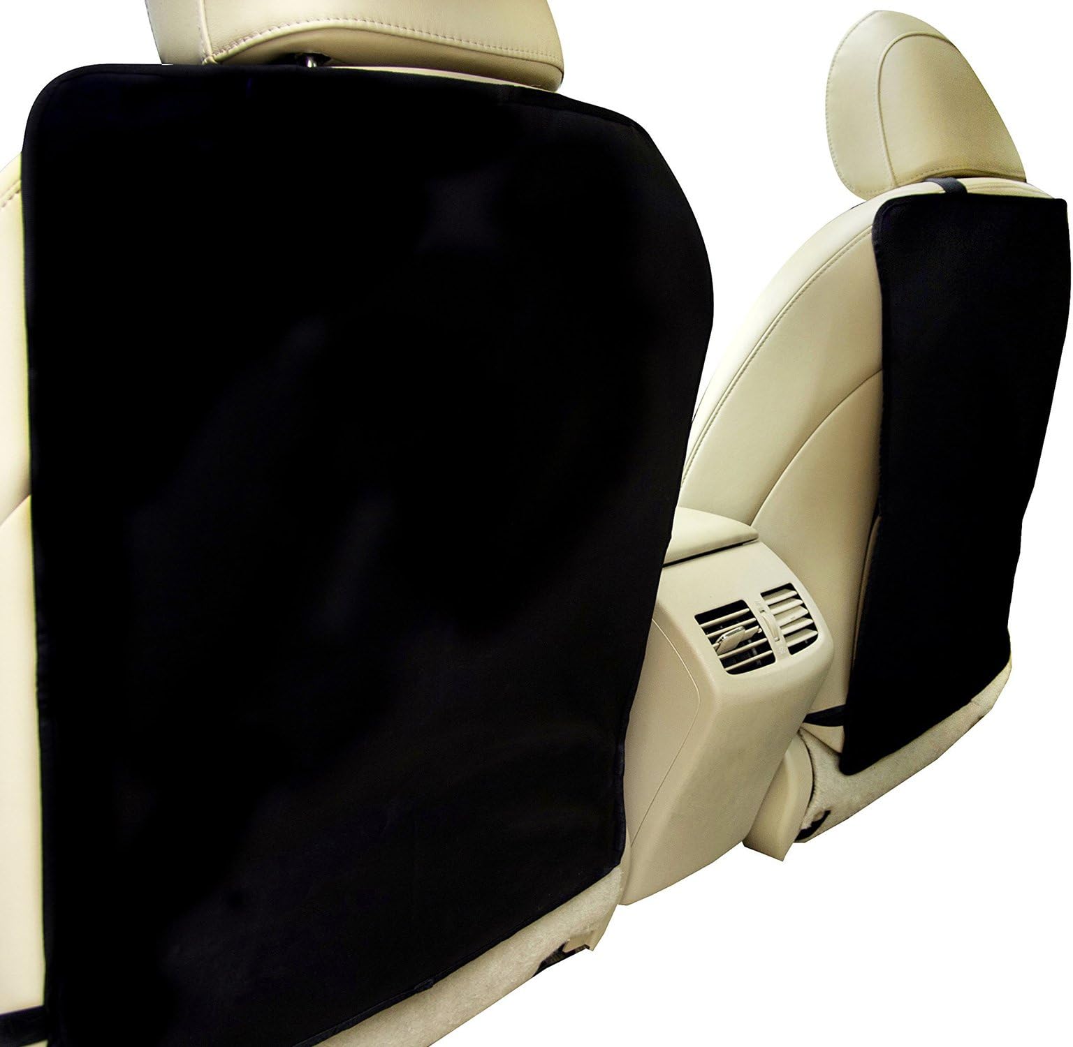 Premium Kick Mats 2-Pack Luxury Car Seat Back Protectors - Best For Protection From Kid’s Dirt, Scuffs & Scratches - Easy To Install & Clean – Top Quality Extra Large Size Fits Cars, Trucks & SUVs