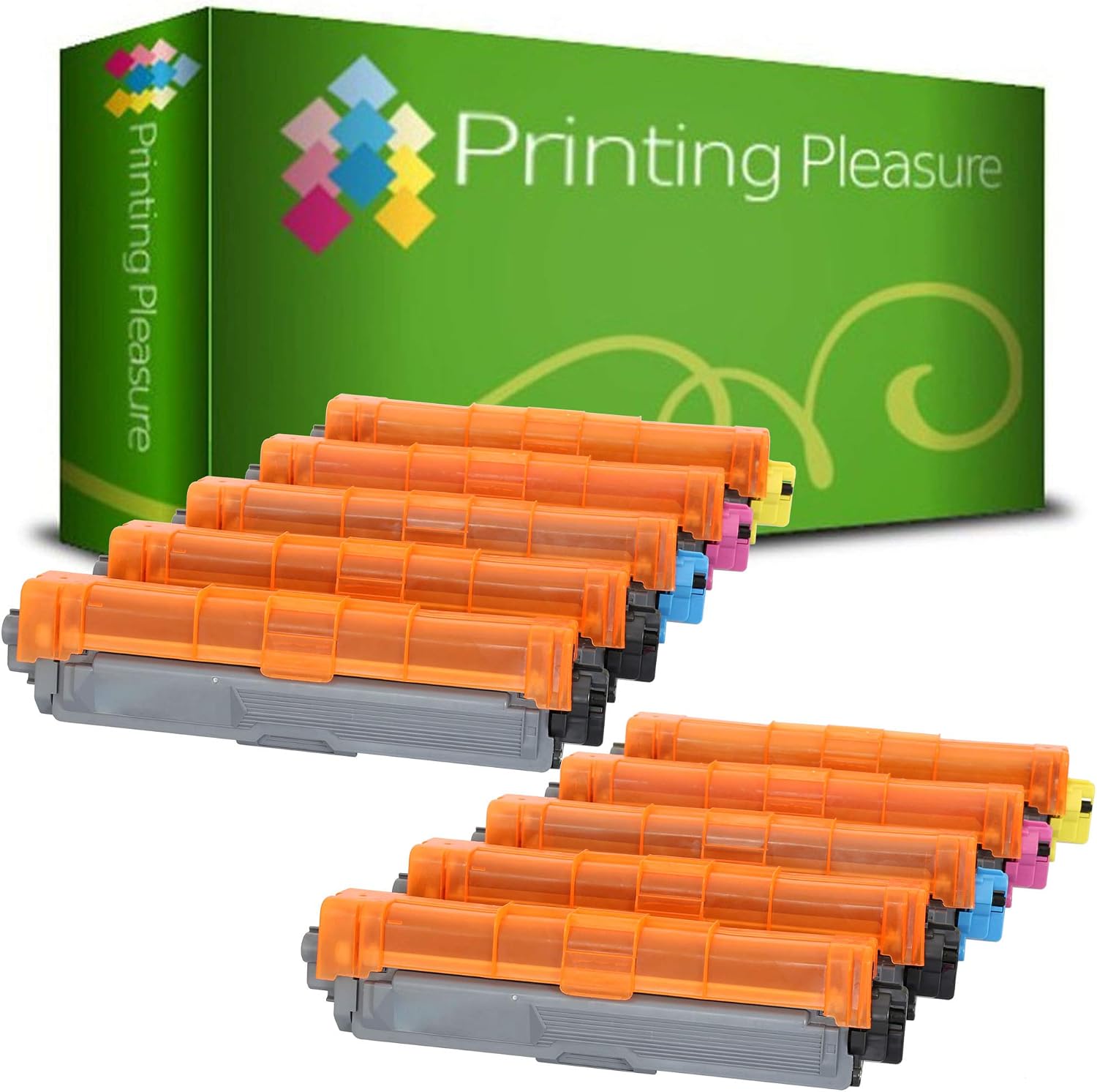 Printing Pleasure 10-Pack TN241 TN245 Toner Cartridges compatible with Brother DCP-9020CDW HL-3140CW HL-3142CW HL-3150CDW HL-3152CDW HL-3170CDW MFC-9130CW MFC-9140CDN MFC-9330CDW MFC-9340CDW