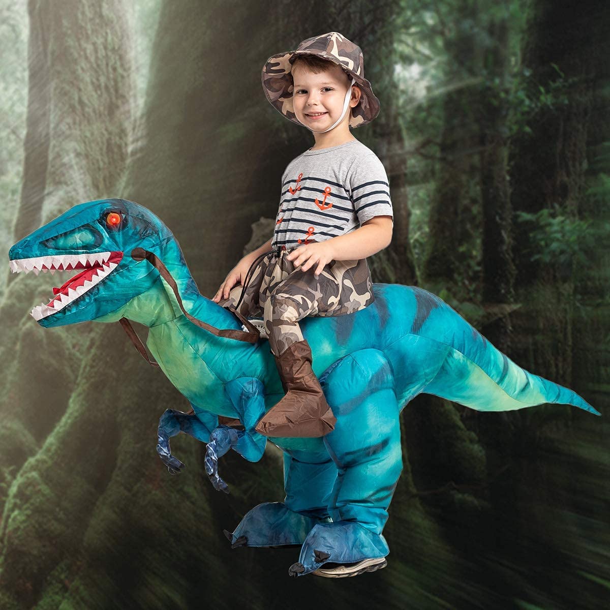 GOOSH Inflatable Dinosaur Costume for Kids Halloween Costumes Boys Girls Funny Blow up Costume for Halloween Party Cosplay…