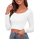 Women's Long Sleeve Crop Tops Casual Slim Fitted Going Out Shirts Active Baselayer 2025