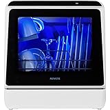Countertop Portable Dishwasher, NOVETE Compact Dishwasher with 5-Liter Built-in Water Tank, 5 Washing Programs with Baby Care