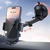 Lamicall Car Phone Mount - [Strongest Military-Grade Suction Cup] 360° Rotation Phone Holders for Your Car Quick Release Adju