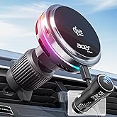acer Qi2.2 25W for MagSafe Car Mount Charger, Wireless Car Charger with Cooling Fan & Backlight, Vent Phone Mount with 45W Car Adapter, 360°Rotation Magnetic Phone Holder for iPhone 17/16/15/14/13
