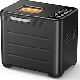 OLIXIS Bread Maker, 21-IN-1 Bread Machine, 2LB Automatic Stainless Steel | Non-stick, 360&deg; Powerful Circulation Baking, Smart Touch Panel, 3 Loaf Sizes &amp; 3 Crust Colors, 650W, Easy Clean
