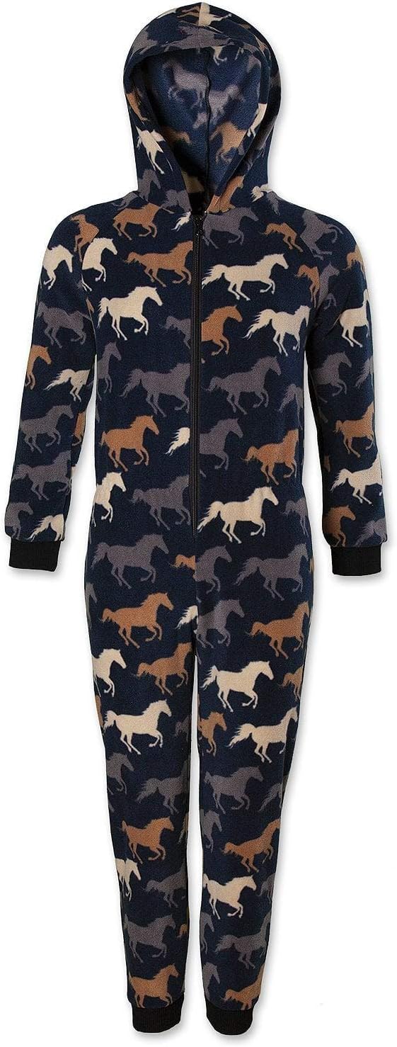 Sponsored Ad – Childrens Super Soft Fleece Onesie - Hooded All In One - Long Sleeved and Full Length with Elasticated Cuffs and Ankles