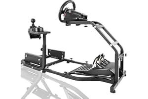 Supllueer Racing Simulator Cockpit with 5 Support Arms Fit for Logitech, Thrustmaster, Fanatec, G27 G25 G29 G920 G923 T300 T5