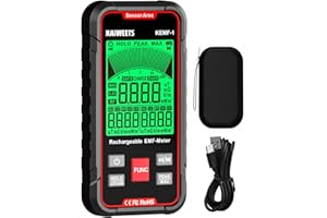 KAIWEETS EMF Detector, 3-in-1 Handheld EMF Meter Detects EF, RF, MF, WiFi Signal, Rechargeable Radiation Detector with 3 Color Backlight and Sound Alarm, Suitable for Home, Office, Ghost Hunting