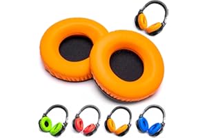 Voarmaks Stylish Color Options Dj Work Ear Pads Foam Cushion Compatible with Pioneer HDJ CUE1 Cue One,HDJ500 DJ Headphone Headset (Orange Ear Pads)